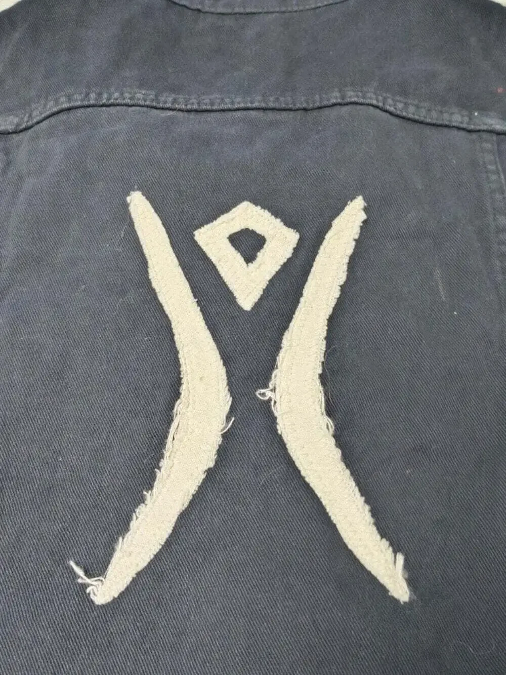 Custom Burning Man Festival Battle Vest Denim Sleeveless Jacket Patches Pins